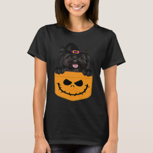 Halloween Pocket Cairn Terrier Scary Jack O Lanter T-Shirt