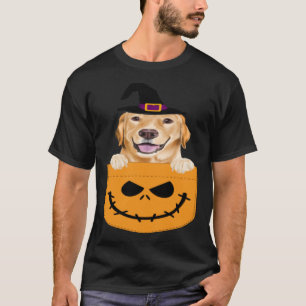 Halloween Pocket Yellow Labrador Retriever Jack O  T-Shirt