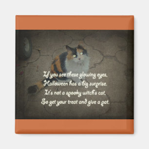 Halloween Poem - Calico Cat Magnet