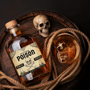 Halloween Poison Decor, Apothecary Label Bottle