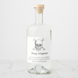 Halloween Poison Liquor Bottle Label