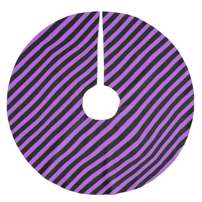 Halloween Poison Purple and Black  Brushed Polyester Tree Skirt (Front)