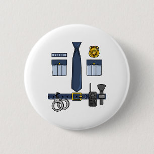 Halloween Policeman Costume Halloween Police Offic 2 Inch Round Button