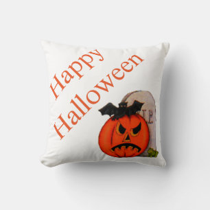 Halloween Polyester Throw Pillow 16" x 16"/Pumpkin