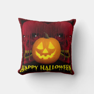 Halloween Polyester Throw Pillow 16" x 16"/Skulls