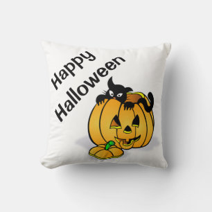 Halloween Polyester Throw Pillow/Black Cat Pillow