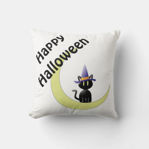 Halloween Polyester Throw Pillow/Black Cat Pillow