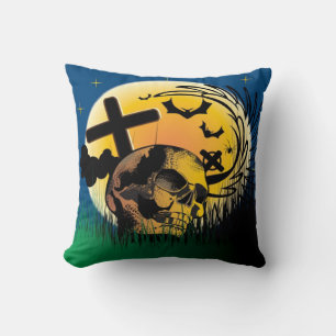 Halloween Polyester Throw Pillow/Spooky Scene Pillow