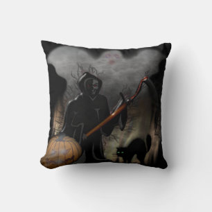 Halloween Polyester Throw Pillow/Spooky Scene Pillow