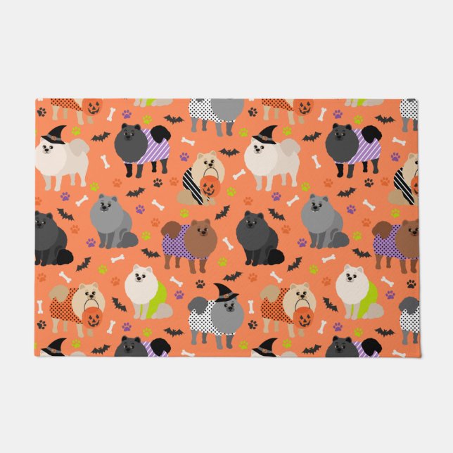 Halloween Pomeranian Doormat (Front)