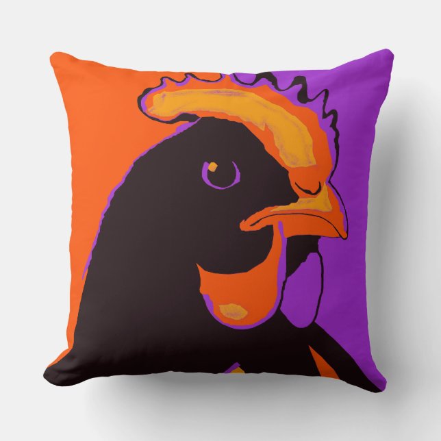 Halloween Pop Art Chicken Pillow (Front)