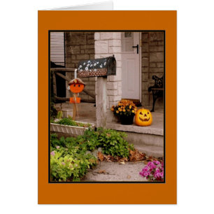 'Halloween Porch' Blank Greeting Card