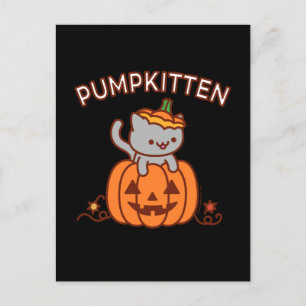 Halloween Postcard: PUMPKITTEN Cat Announcement Postcard