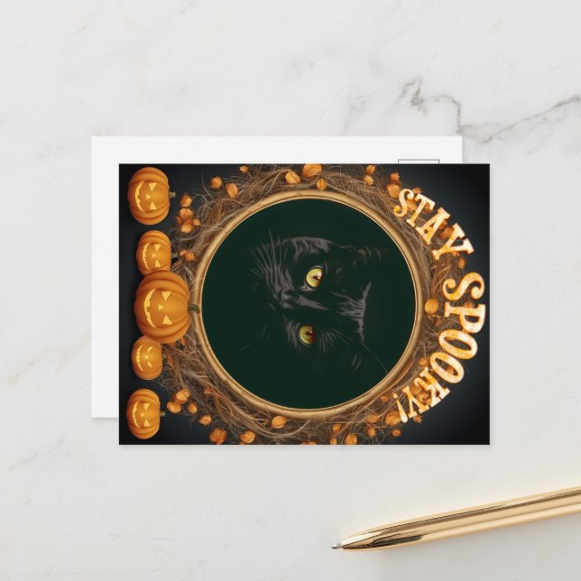 Halloween postcard. Stay spooky! Postcard (Front/Back In Situ)