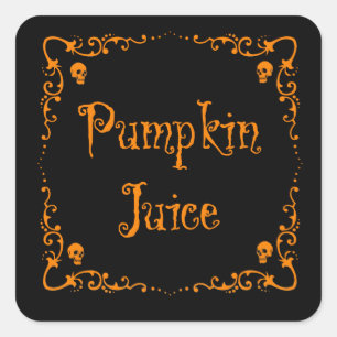 Halloween Potion Ingredients Pumpkin Juice Square Sticker