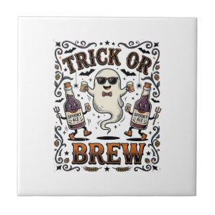 Halloween Potion Trick or Brew Vintage Engraved Hu Tile