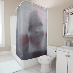 Halloween Poupée de peur Silhouette Douche rideau