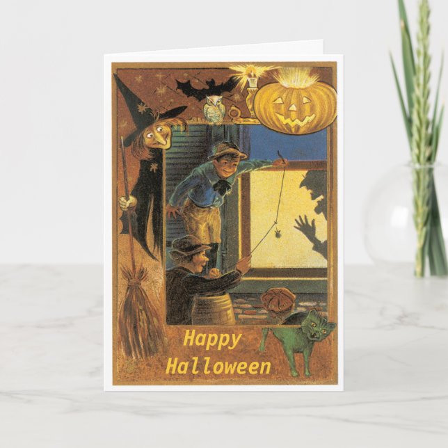 Halloween Pranksters Vintage Card (Front)