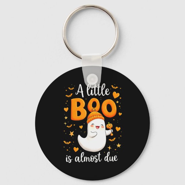 Halloween Pregnancy Announcement A Little Boo Is A Keychain (Front)