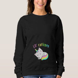 Halloween Pregnancy Announcement Lil Unicorn Cat C Sweatshirt