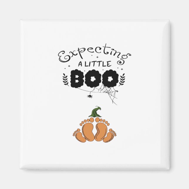 Halloween Pregnancy Mom To Be Expecting Little Boo Magnet (Front)