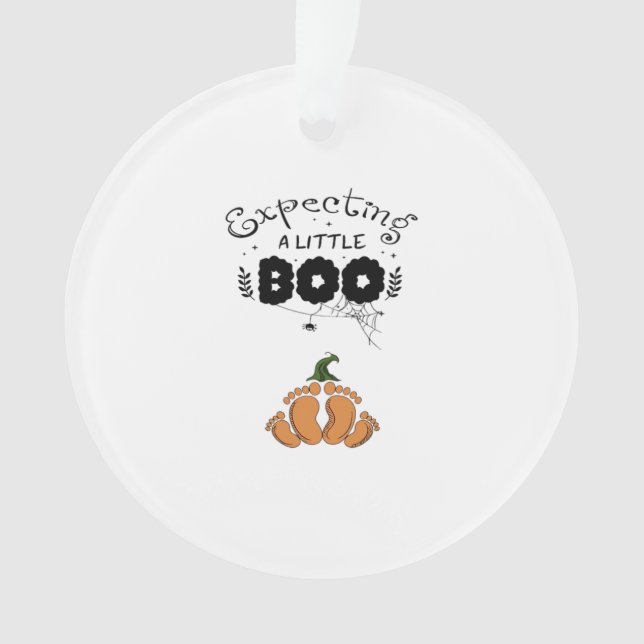Halloween Pregnancy Mom To Be Expecting Little Boo Ornament (Front)