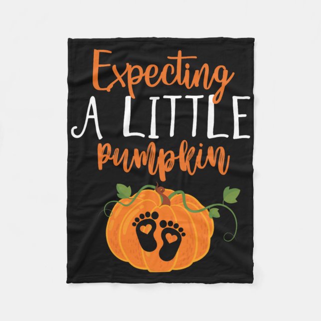 Halloween Pregnancy Mom To Be Expecting Little Pum Fleece Blanket (Front)