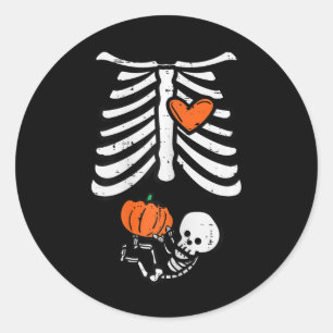 Halloween Pregnancy Skeleton Baby Halloween Costum Classic Round Sticker