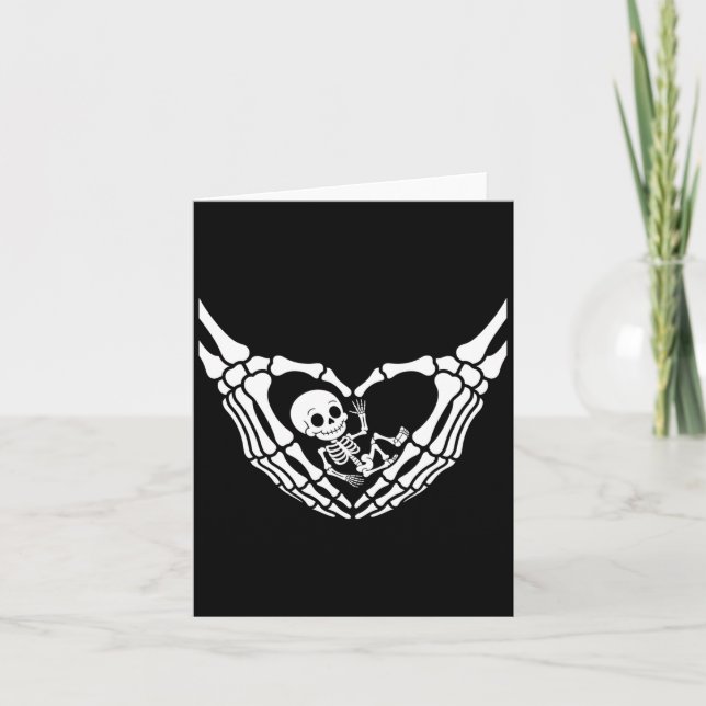 Halloween Pregnant Baby Skeleton Spooky Season New Card (Front)