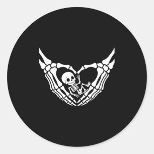 Halloween Pregnant Baby Skeleton Spooky Season New Classic Round Sticker