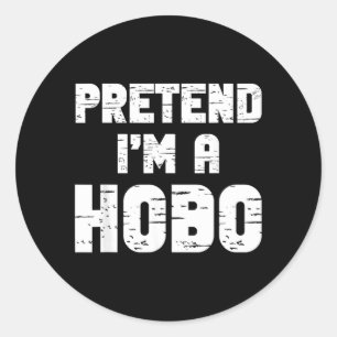 Halloween Pretend A Hobo Costume Funny Lazy Kids Classic Round Sticker