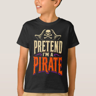 Halloween pretend a pirate funny costume skull T-Shirt