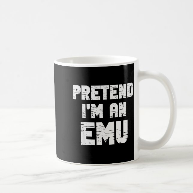 Halloween Pretend I'm A Emu Costume Funny Lazy Adu Coffee Mug (Right)