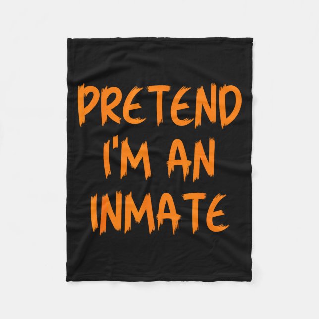 Halloween Pretend I'm An Inmate Costume Lazy Kids  Fleece Blanket (Front)