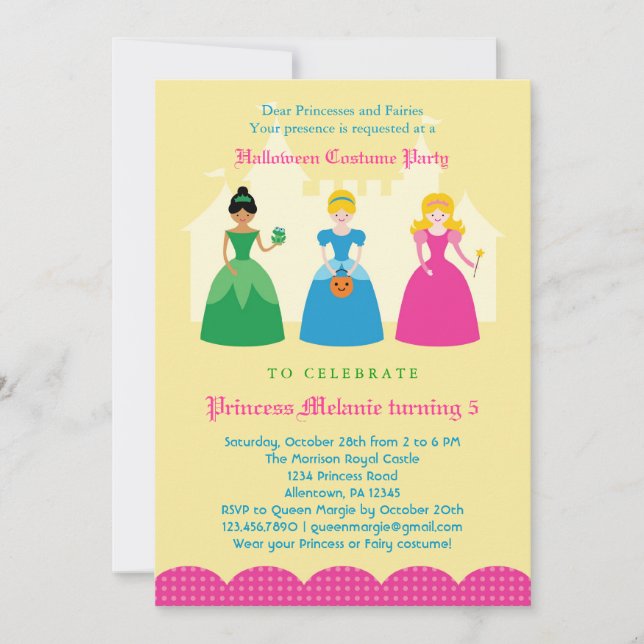 Halloween Princess Costume Party Invitation (Front)
