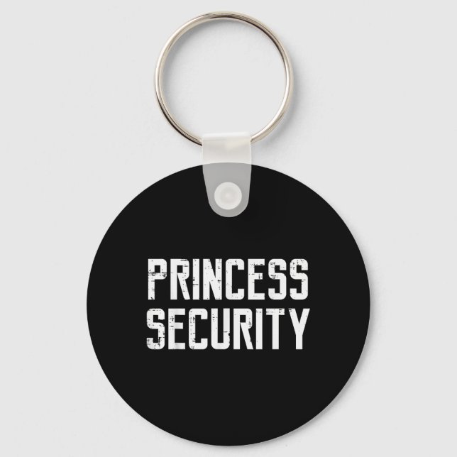 Halloween Princess Security Funny Costume Dad Men Keychain (Front)