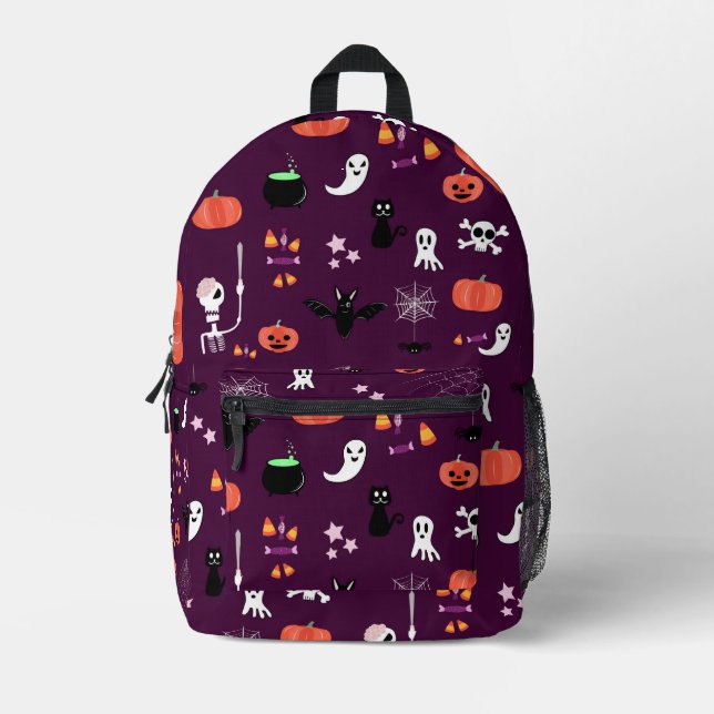 Halloween Printed Backpack (Front)