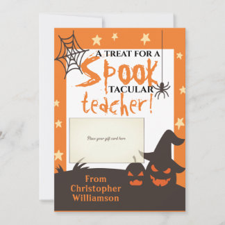 Halloween Professeur Appréciation Titulaire Carte 