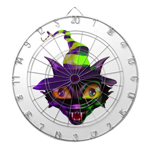 Halloween ProfiledInk Dart Board/Spooky Cat Dartboard (Front)