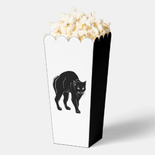 Halloween Prowling Black Cat Silhouette Drawing Favor Box
