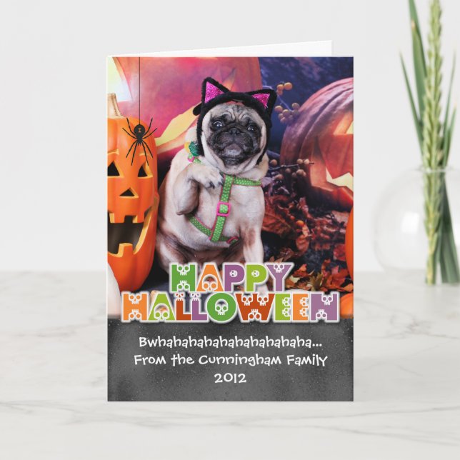 Halloween - Pug - Lily Lou Card (Front)