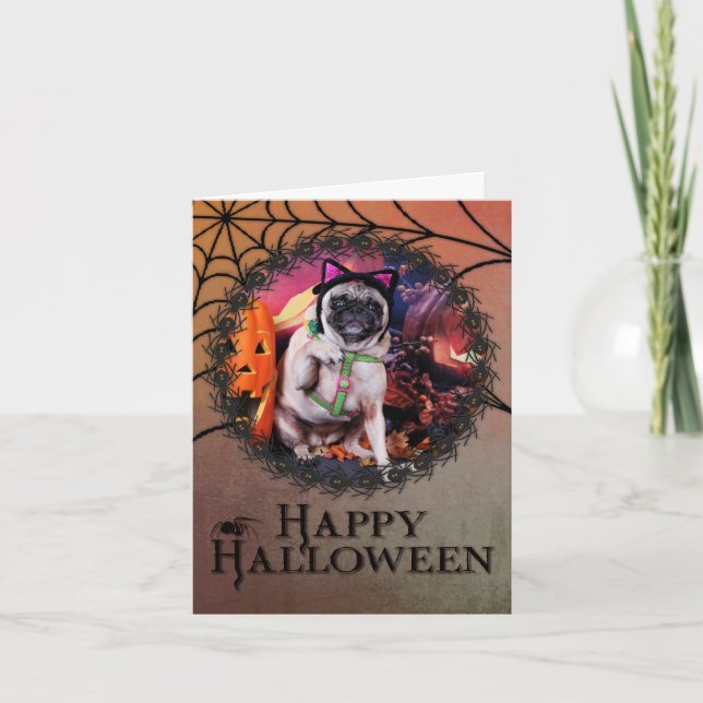 Halloween - Pug - Lily Lou Card (Front)