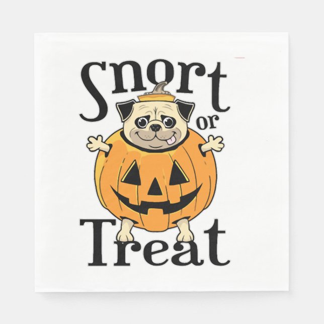 Halloween Pug Napkin (Front)