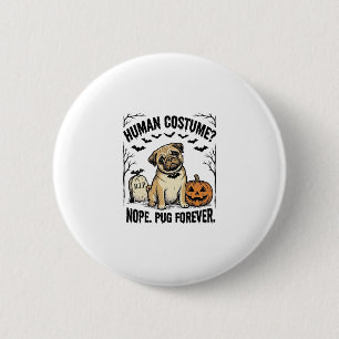 Halloween Pug Shirt Vintage Funny Dog Costume Art_ 2 Inch Round Button
