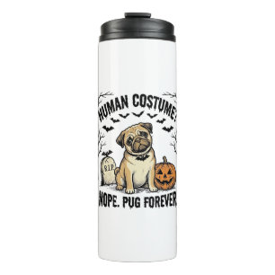 Halloween Pug Shirt Vintage Funny Dog Costume Art_ Thermal Tumbler