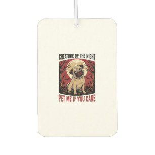 Halloween Pug Shirt with Spooky Graveyard Vintage Air Freshener
