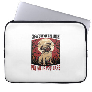 Halloween Pug Shirt with Spooky Graveyard Vintage Laptop Sleeve