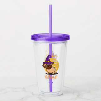 Halloween Puggy Acrylic Tumbler