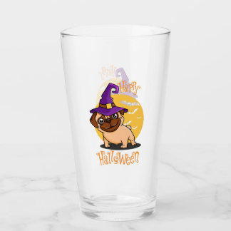Halloween Puggy Glass Tumbler