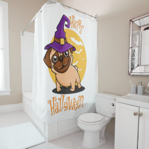 Halloween Puggy Shower Curtain